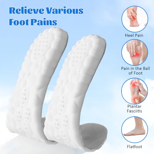Image of Cloudsole Orthopedic Insoles for Men & Women, U-Shape Memory Foam, Plantar Fasciitis Support, Anti-Fatigue & Shock Absorption (Gray 8-9)