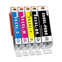 Amazon.co.jp: BCI-350XL-PGBK 染料+BCI-351XL（BK/C/M/Y）/5MP 互換