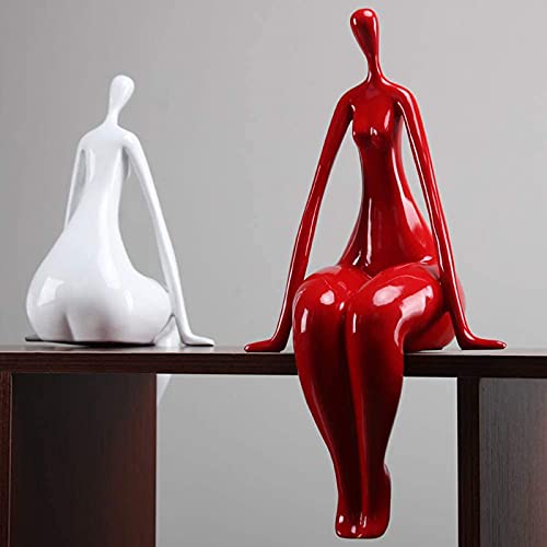 Lgykumeg Sculpture Desktop,Sculpture Naked Women Art Body,Abstract Art Minimalism Statue Resin Figure Character Handcrafted Accessories Decoration,Red #TOP5
