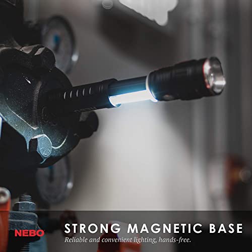 500 Lumen Cob Led Work-Light And Flashlight, Red Light Mode And Red Flashing Light Mode, 4X Adjustable Zoom, Magnetic Base, No Need To Buy Batteries Slyde King Is Rechargeable - Nebo 6726 Slyde King #TOP3