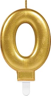 Amscan 9901786 - Pink Celebration Metallic Finish Number 4 Candle - 7.5cm