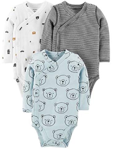 Image of Carter's 3-Pack Side-Snap Little Baby Basics Bodysuit, (Boys)