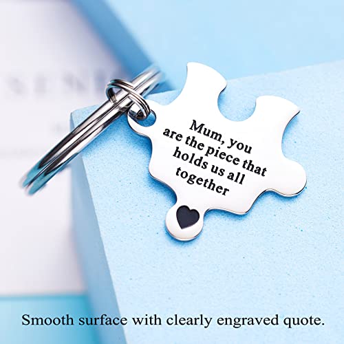 LParkin Mama You Are the Piece That Hold Us All Together Mother's Day Gift Mama Sleutelhanger Mama Sleutelhanger Puzzel Stuk, Wit, M - Afbeelding 5