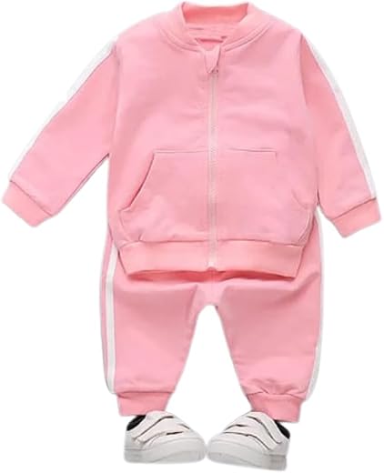 KidsCuddles Baby Boys Girls Cotton Tracksuit Sweatshirt Top Sweatpants Zipper Coat Outfits Set Tracksuit