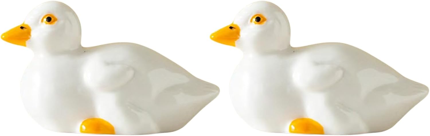 Generic 2 Pack Cute Duck Ceramic Toilet Bolt Covers (White Style 2)