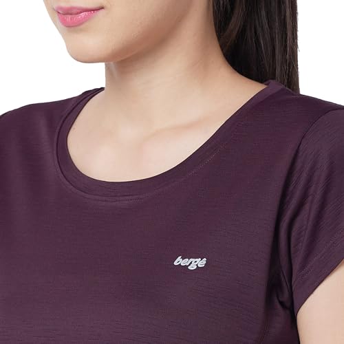 Image of berge' Ladies Polyester Dry Fit Western Shirts & Tshirts for Women, Quick Drying & Breathable Fabric, Gym Wear Tees & Workout Tops|Half Sleeve T-Shirt|Running Tshirts for Women