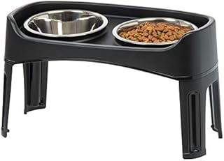 IRIS USA Elevated Dog Bowls - Dog Food Bowls Elevated for Large Dogs - Dog Raised Bowls with 2 Stainless Steel Bowls 2 Quart 12