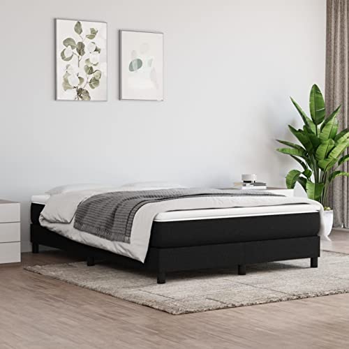 Xichuzi Estructura de Cama Box Spring, Somier, Base Cama, Cama Mueble, Marco De Cama, Cama Completa, Camas es, Tela Negro 140x200 cm