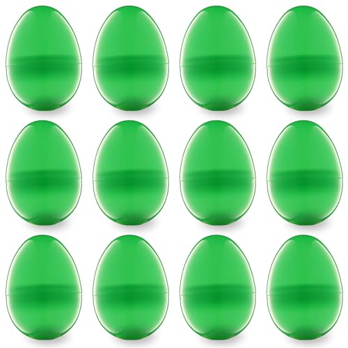 Entervending Easter Eggs 3” - Bright Fillable Easter Eggs – 12 pcs - Easter Basket Stuffers - Empty Large Enough to Hold Toy and Candy - Plastic Easter Egg Filler Bulk - Egg Hunt Kids Surprise