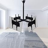 UIYTJRT Ceiling TV Mount Bracket - Four Sided Ceiling TV Mount Bracket, 32-50 Inch Full Motion, 4 Movement Flat/Curved Screen Bracket, Telescopic Height Adjustment,