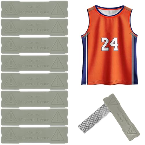 CYUXING 8Pcs Magnetic Jersey Wall Hanger - No Drilling No Damage Invisible Floating Display Soccer Jerseys and Framed Memorabilia Fit All Sports Shirts