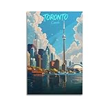 Toronto Kanada Vintage-Reise-Kunst-Poster, Bild, Druck, 