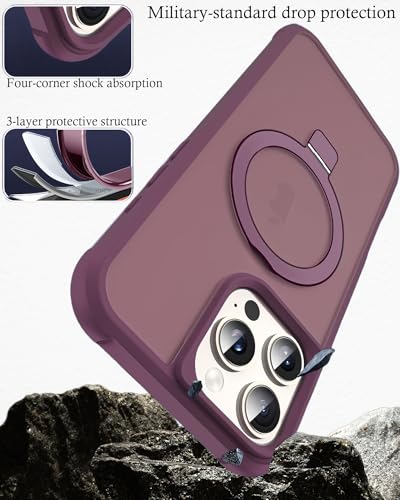 Coque antichoc iPhone 16 Pro Max magnétique mince translucide avec support