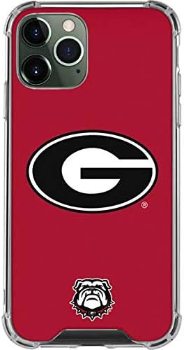 Skinit Clear Phone Case Compatible with iPhone 12 Pro Max - Officially Licensed University of Georgia Logo Red Design