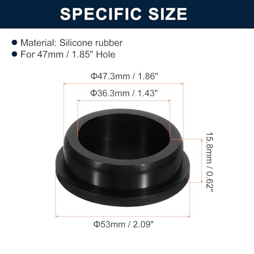 Image of uxcell 2 Pcs Black Plug Holes, Waterproof Rubber Button Plug for 47mm / 1.85 inch Hole