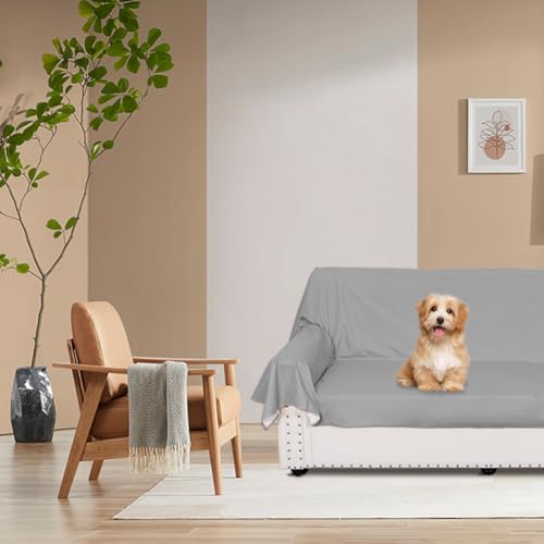DUJUIKE 100% wasserdichte Schutzdecke oder Liner für Bett, Matratzenschoner für das Bett, Wiederverwendbare Unterlage, Bettlakenschutz (Grau, Queen 200 * 230 cm)
