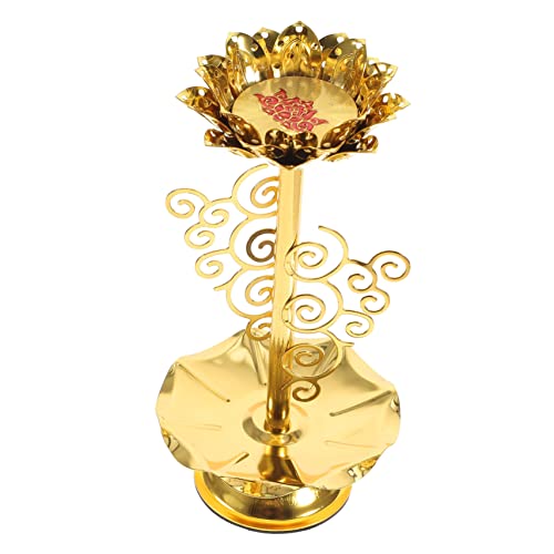 MALUGOGO Candelabro decorativo creativo de aleación de loto para aromaterapia y decoración del hogar