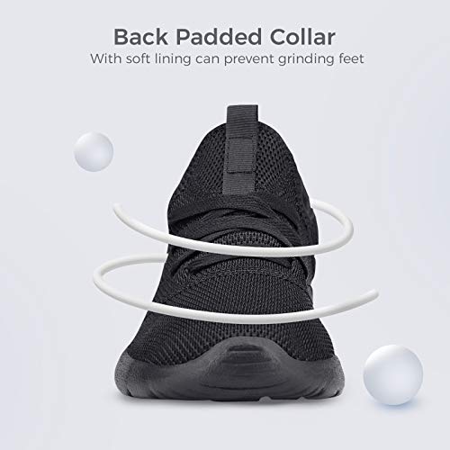Image of Flysocks Womens Walking Sneakers Lightweight Comfortable Casual Fashion Sneakers Sports Gym Athletic Tennis Shoes, C-all Black, 7.5