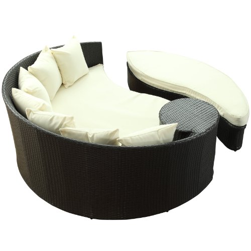 Modway Taiji Outdoor Patio Daybed In Espresso White #TOP3