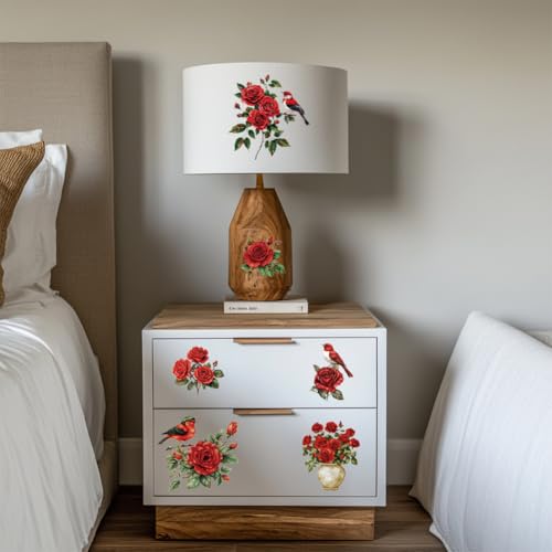 Calcomanías de transferencia autoadhesivas de flores para decoración de mesas y dormitorios 8
