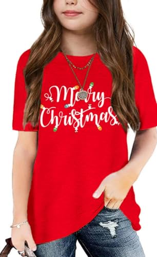 Image of Graphic Tees for Girls Kids Summer Tops Crewneck Short Sleeve T Shirt 5-14 Years