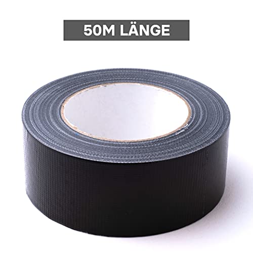 MAXKO Panzertape - 50m x 50mm - Gaffa Tape - Panzerband Duct Tape - Gewebeklebeband - 50m Klebeband - Gaffer Tape - Textilklebeband