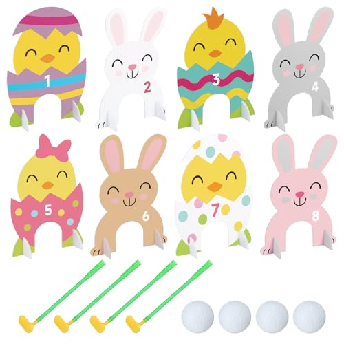 Seenelling Easter Mini Golf Game 17 Pcs Include 8 Bunny