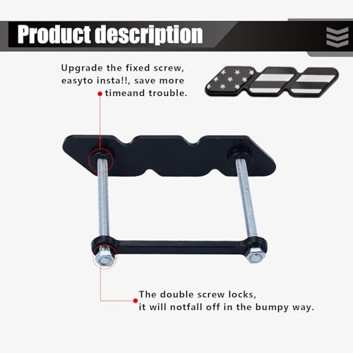 Image of 1 PC Car Slotted Grille Decorative Label, 4.72 inch x 0.98 inch Thickened ABS Sports Style Center Grille Three-color Label, Personalized Accessory, for Toyota Tacoma 4Runner (Black #American Flag)