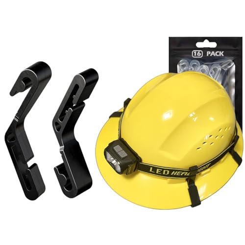 Hard Hat Light Clips 16 Pack Hardhat Headlamp Clips for Full Brim Helmets Tool-Free Hardhat Accessories Hard Hat Headlamp Clips for Construction Mining Firefighting Cycling