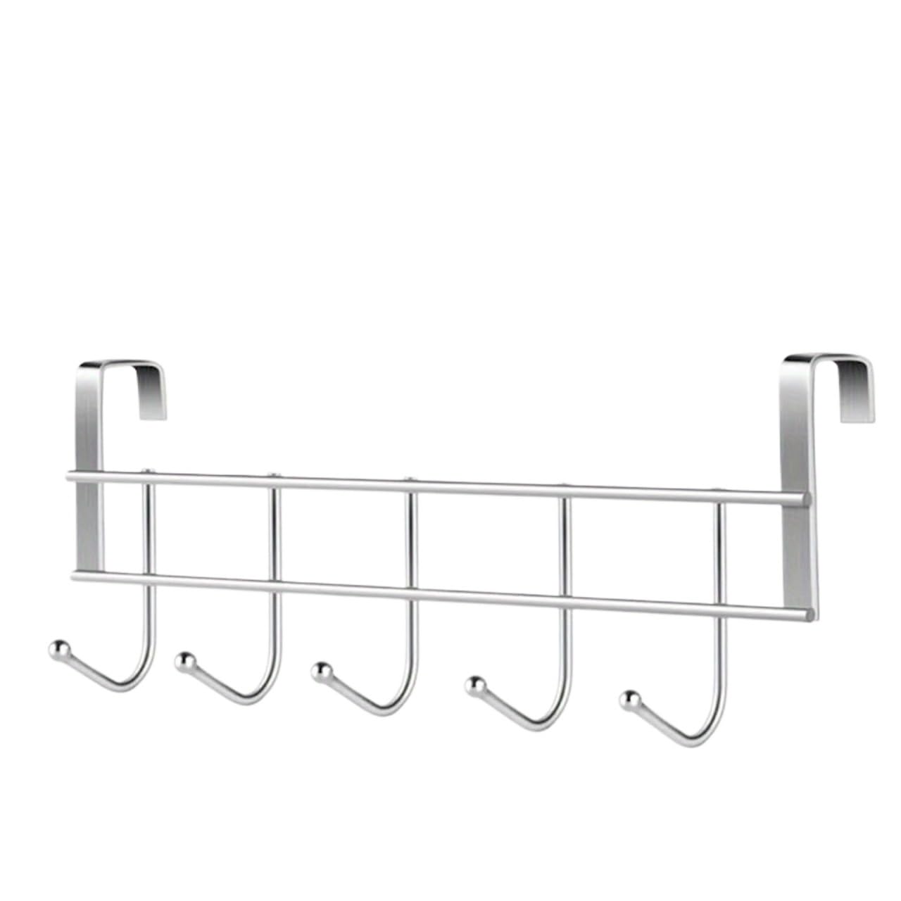 FGUJSUR Coat Hooks 5-Hook Stainless Steel Door Hanger Clothes Accessories