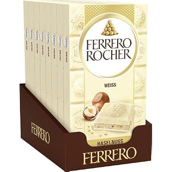Ferrero Rocher Chocolate White Storage Pack with 8 Plates of 90g Each