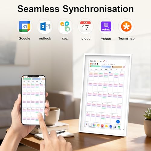 Image of Digital Calendar 15.6 inch Digital Wall Planners for Family Schedules, Electronic Calendar with 1920*1080 Interactive Touchscreen, Digital Photo Frame Built-in 64GB Memory, Smart Calendar-White