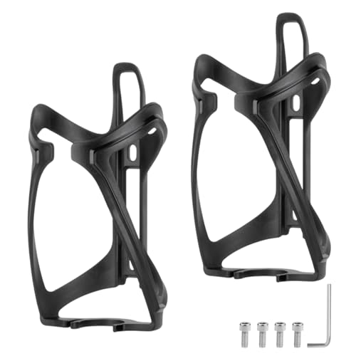 2 Stück Flaschenhalter Fahrrad - Leicht & Stabil Universell für MTB Rennrad & Trekkingrad Trinkflaschenhalter mit Montageset Schwarz