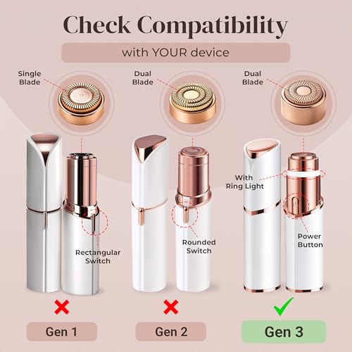 Image of Gen3 Replacement Heads Generation 3 for Finishing Touch Flawless Facial Hair Removal for Women, Also fits Profeir innobeaut gurelax EVIEY KRADAA VISOFO bikurpia Hair Remover Razor (Set of 4)