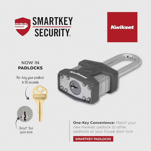 Kwikset SmartKey Re-Keyable Laminated Steel Padlock, 4-Pack, Silver - image 6