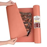 Acasimo Butcher Paper, Pink Metzgerpapier BBQ, 45 cm x 10 m Kraftpapier Rolle Metzger Papier Butcher Paper for Smoking Meat Grillpapier für Grill, Smoker, Fisch, Fleisch