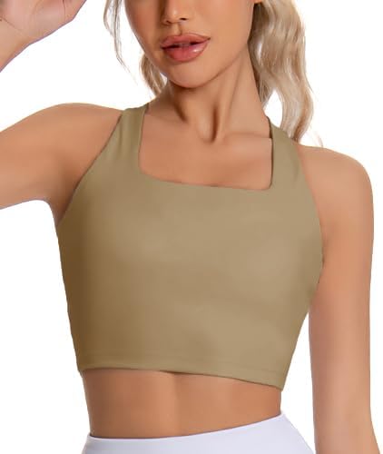 KOKITA Women's Sports Bra Fitness Short Tank Top Criss-Cross Back Padded Strappy Sports Bras Yoga Workout Bra - Image 3