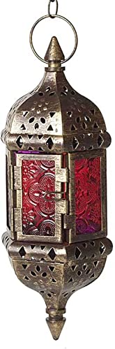 PVGYUJFD Portavelas. Linternas de MetalGarden for Velas, linternas Decorativas, portavelas marroquíes Decorativas hexagonales Colgantes, linternas al Aire Libre, Garde