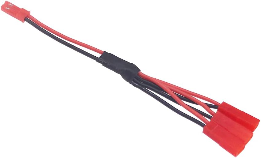 4pcs JST Plug Splitter JST Male to Female Y Parallel Adapter Cable for Traxxas TRX-4 1/10 RC Car Crawler ESC Battery Motor Cooling Fan 10cm/4inch(B188-4)
