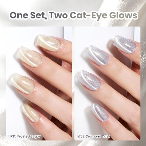 Image of Beetles Silver Gold Cat Eye Gel Polish,Creme Fizz Nail Gel