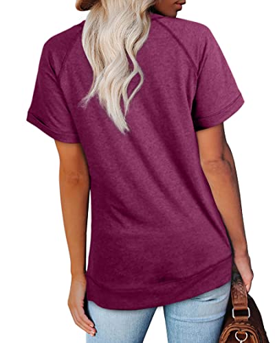 Aokosor Womens T Shirts For Leggings Plain Soft Flowy Tunics Workout Purple S #TOP3