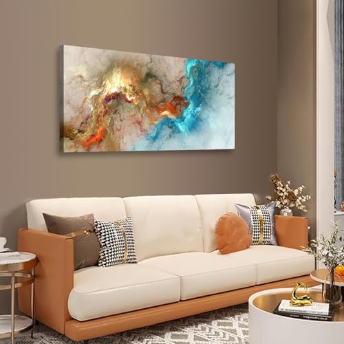 Toile bohème 75x150cm : transformez votre bureau avec une touche bleue et moderne - 2