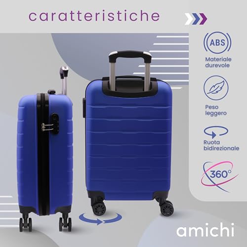 Valise cabine rigide 55x40x20 AMICHI à 4 roues pour bagage à main Ryanair - 3