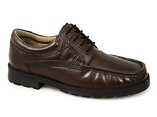 Mens Brown Softie Leather 4 Eye Apron Gibson Shoe - Brown - size UK Mens Size 12