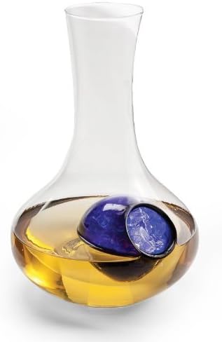 Dark Blue Glass Decanter W/Ice Holder