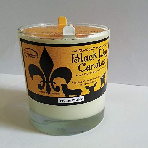 Black Dog Candles, Candle Glass Tumbler Creme Brulee, 9 Ounce