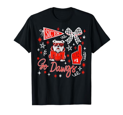 Sic’Em Go Dawgs Bulldog Game Day Graphic for Men Women Kids T-Shirt