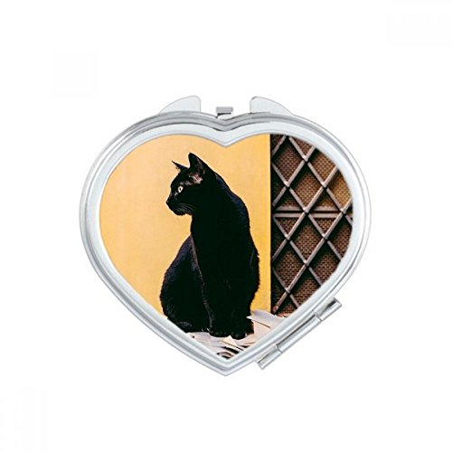 Miroir compact chat fait main avec impression multicolore durable - 2