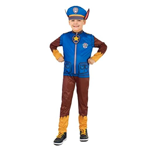 Chase disfraz niño original Paw Patrol Patrulla Canina (Talla 5-7 años) con sombrero