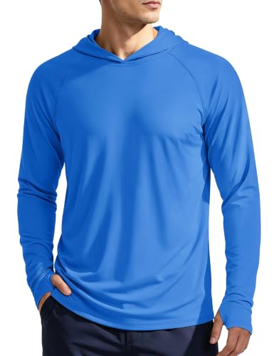 Image of KEFITEVD Men's Sun Hoodie Long Sleeve Fishing UPF 50+ SPF Quick Dry Shirts
